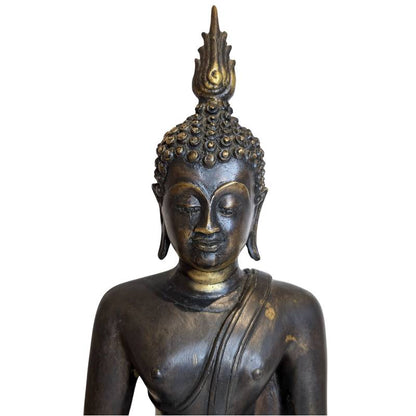 Groot vintage Thais bronzen Boeddhabeeld in Sukhothai-stijl – opname 2