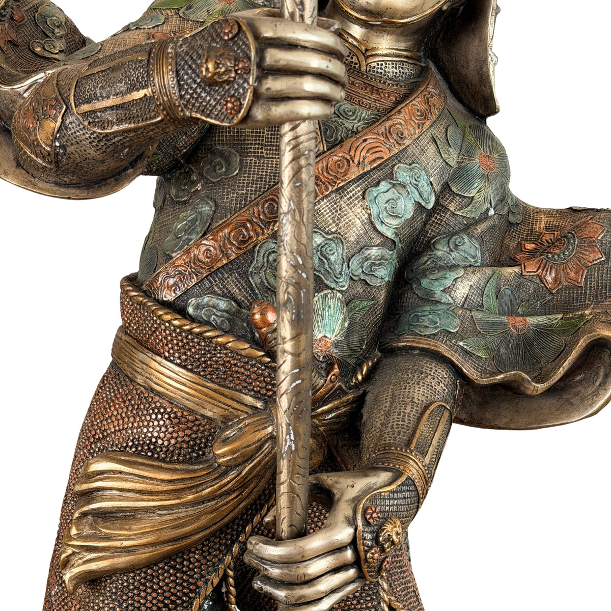 Monumentaal paar Japanse bronzen samurai in Miyao-stijl, 20e eeuw – productfoto 20