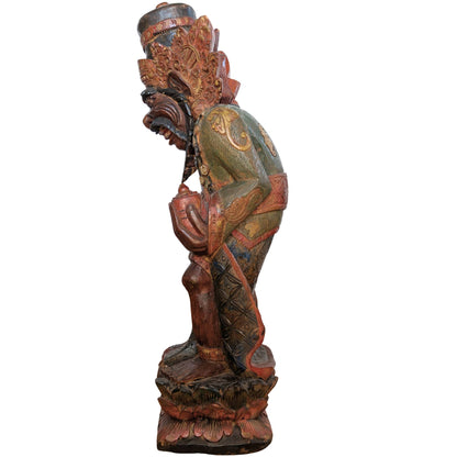 Vintage Balinees houten Rishi beeld met Kamandalu – opname 3