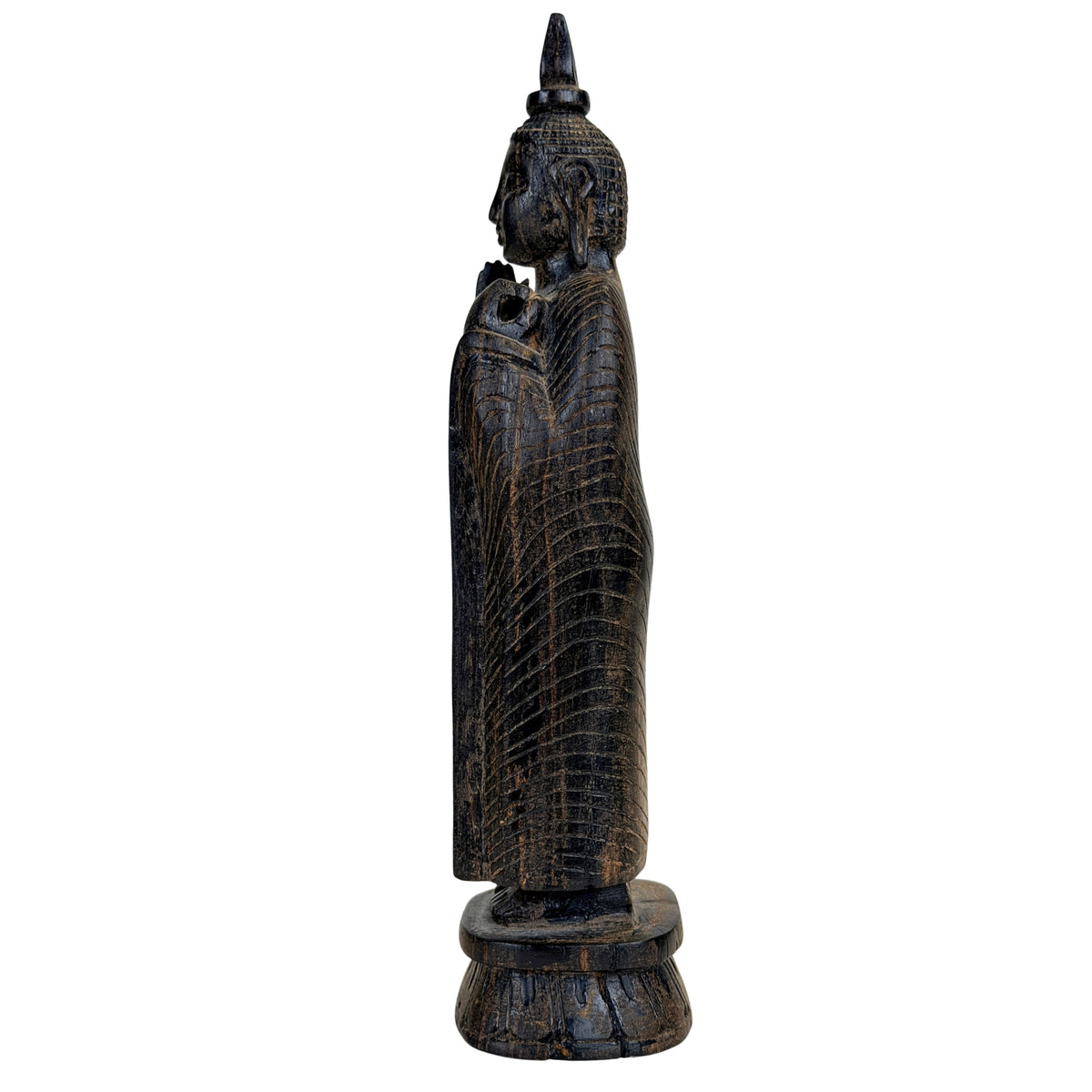 Sri Lankaanse Staande Houten Boeddha in Abhaya Mudra – Midden 20e Eeuw – Lot 758