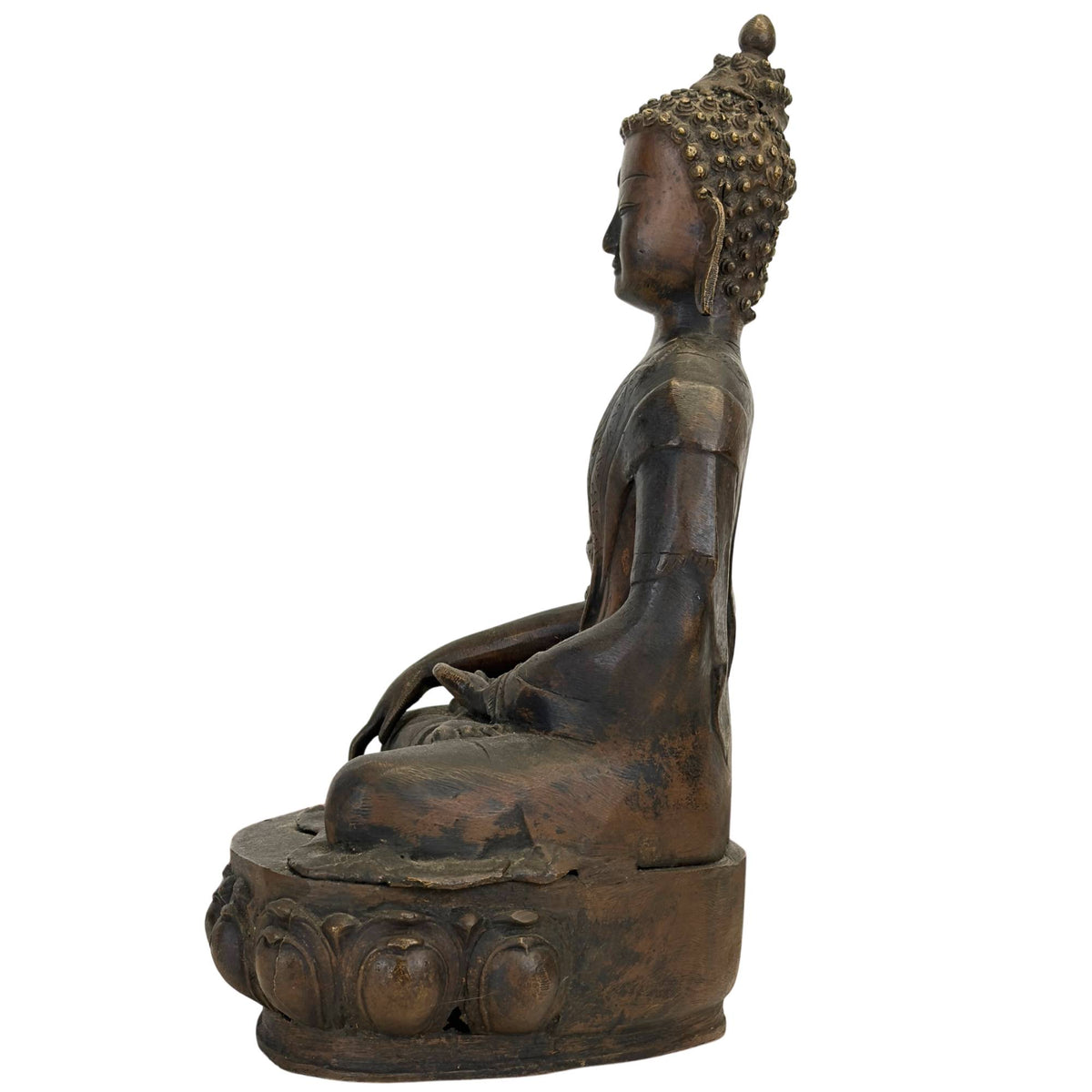 Monumentale 18e-eeuwse Shakyamuni Boeddha uit Ladakh in vuurverguld brons – opname 7