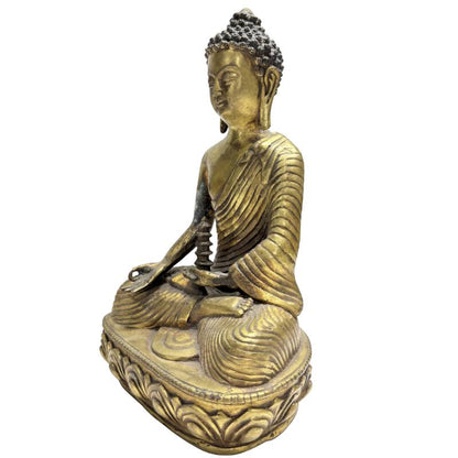 Chinese bronzen altaarset met Medicijnboeddha en twee pagodetorens – opname 2