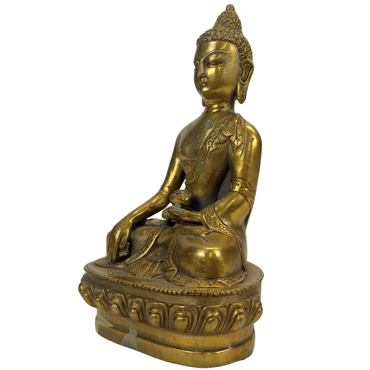 Verguld bronzen Boeddha in Bhumisparsha mudra – opname 8