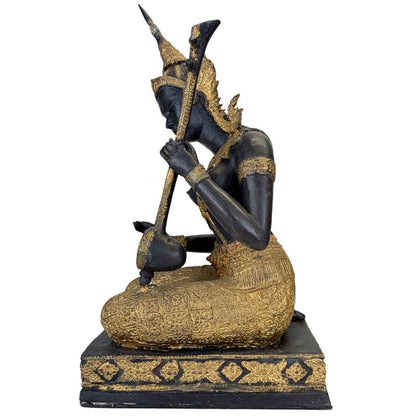 Thaise bronzen muzikant in tempelstijl – opname 2