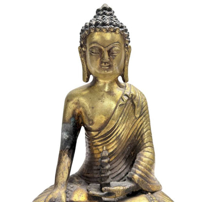 Chinese bronzen altaarset met Medicijnboeddha en twee pagodetorens – opname 3