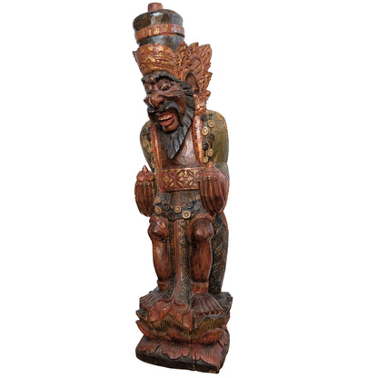 Vintage Balinees houten Rishi beeld met Kamandalu – opname 4