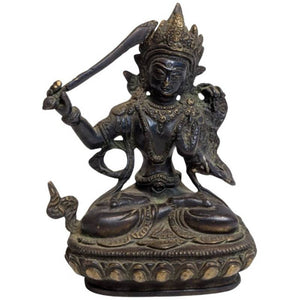 Bronzen Manjushri Beeld – Bodhisattva van Wijsheid