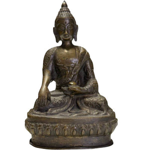 Authentiek Handgeciseleerd Bronzen Shakyamuni Boeddha – Nepal – ca. 1960