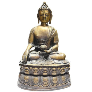 Nepalees vuurverguld bronzen Boeddhabeeld op dubbele lotustroon, 18e–vroege 19e eeuw