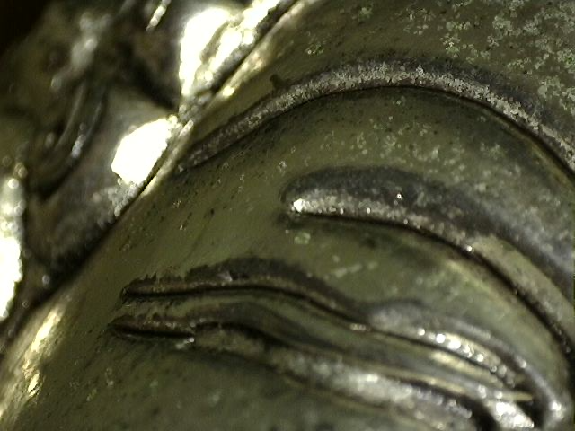 Nepalese Boeddha in zilverkleurige koperlegering Vitarka mudra