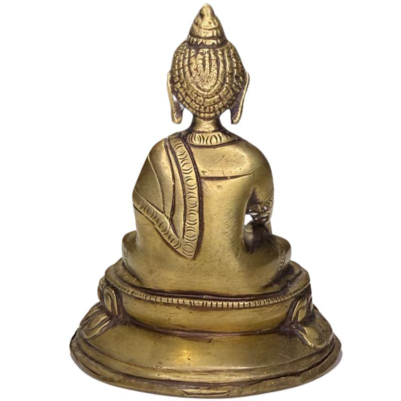Compact Boeddha beeldje ideaal voor reisaltaar of meditatie.