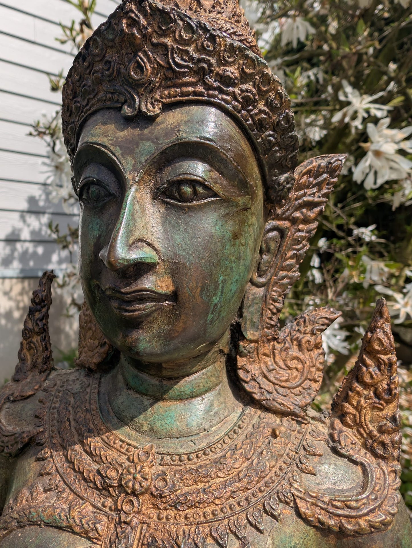 Thaise bronzen tempelwachters – knielend paar – Lot 433