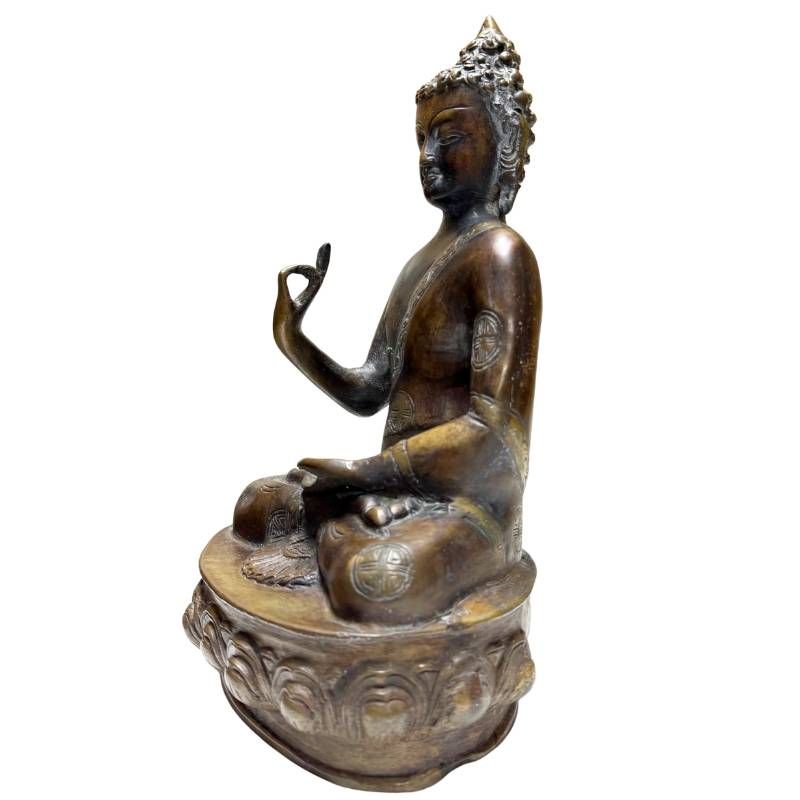 Authentiek antiek bronzen boeddhabeeld uit Nepal en de Himalaya