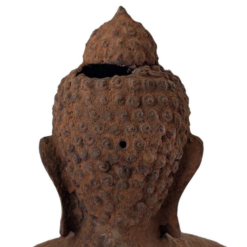 Antiek Boeddhabeeld brons Birma verzamelobject meditatie mudra