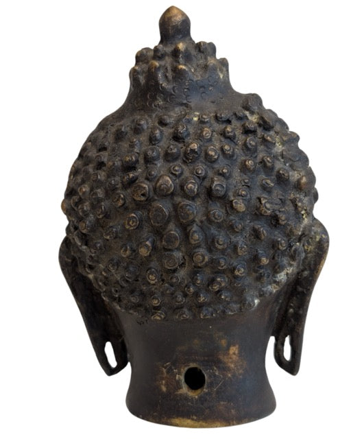 Antiek bronzen Boeddhahoofd