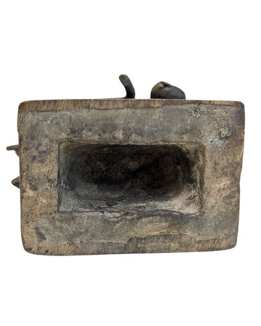 Antiek vuurverguld bronzen Ganesha beeld met natuurlijke patina, Himalaya 18e eeuw