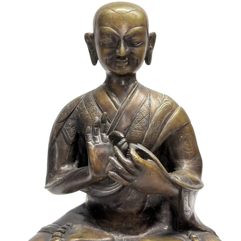 Antiek Tibetaanse lama beeld in brons