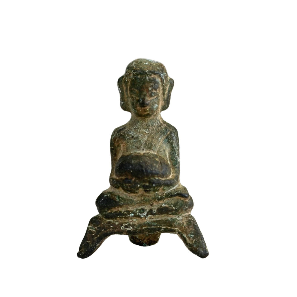 Antiek Bronzen Votiefbeeldje van de Boeddha – Thailand, Ayutthaya Traditie, 18e–19e Eeuw