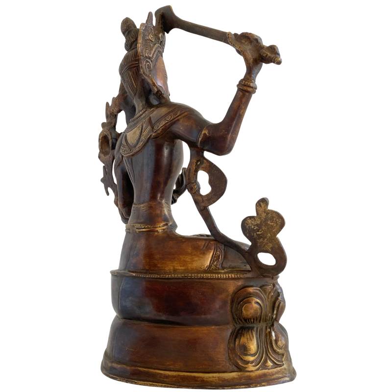 Antiek Himalaya Manjushri beeld met spirituele uitstraling