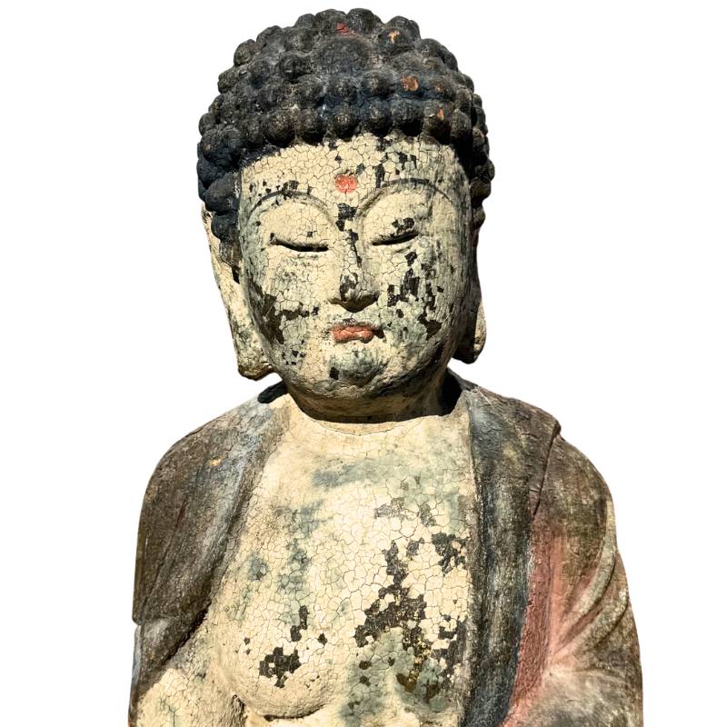 Antiek Kwanyin beeld uit hout uit China
