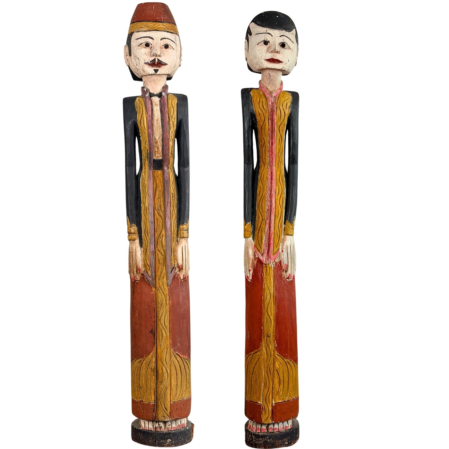 Antiek paar Loro Blonyo beelden uit Midden-Java, ca. 1930 – man en vrouw