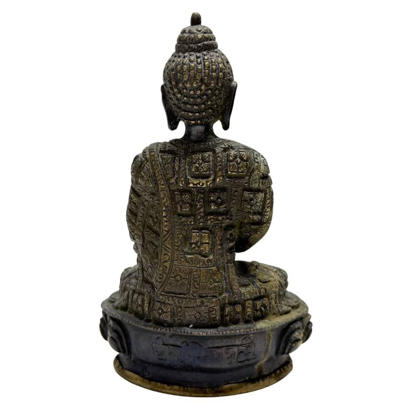 Antiek Nepalees vuurverguld bronzen Boeddha paar
