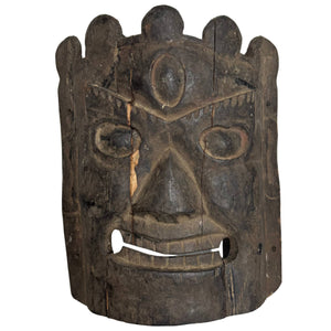 Antiek Muurdecoratie Houten Himalaya Mahakala Tempel Masker – 32 cm