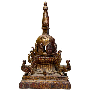Hét Michael Backman Exemplaar: Museale Nepalese Verguld Bronzen Shikarakuta - 17e Eeuw