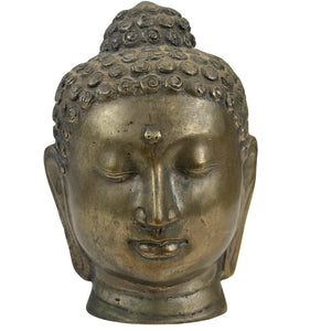Antiek Thais bronzen Boeddhahoofd – ca. 1900