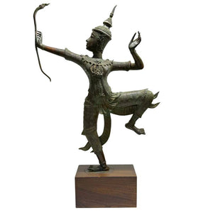Antiek bronzen Rama beeld uit Thailand – krachtige hofstijl met beweging – lot 464