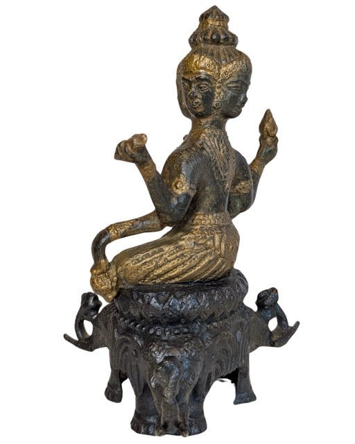 Antiek vuurverguld bronzen Brahma beeld uit India