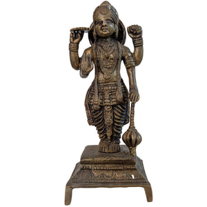 Antiek Zuid-Indiaas Bronzen Vishnu Beeld van 20 cm