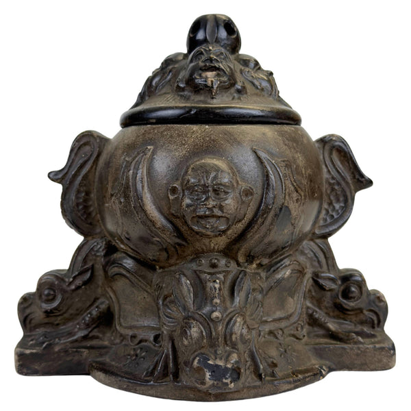 Antieke Belgische Decoratieve Pot 1900/1920 Drakenpot