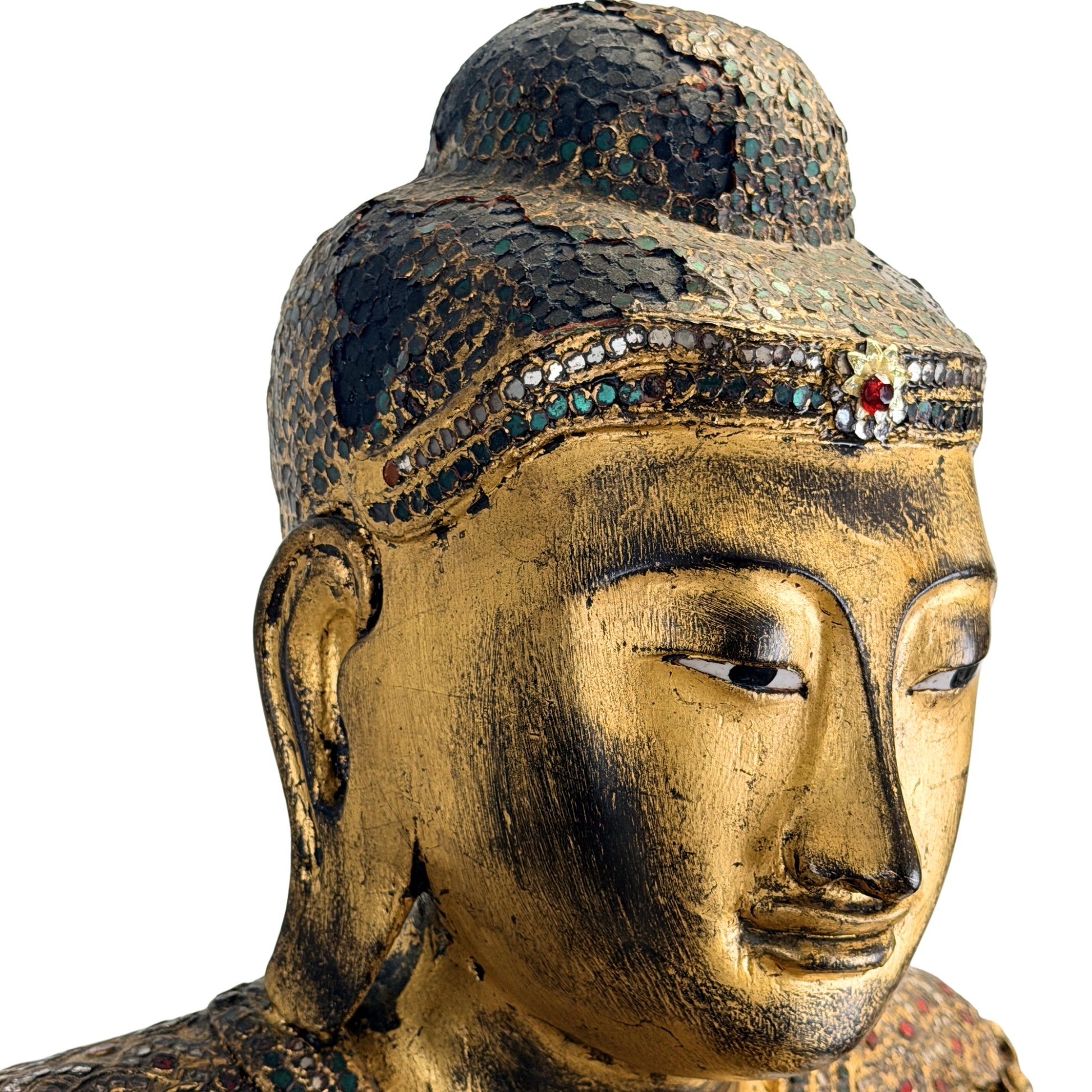 Antiek Boeddhabeeld uit Myanmar van museumkwaliteit
