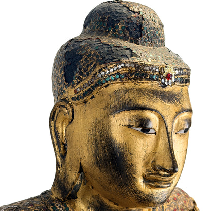 Antiek Boeddhabeeld uit Myanmar van museumkwaliteit