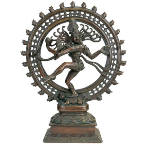 35 cm Antiek Bronzen Shiva Nataraja Beeld | 4 kg Loodzwaar Brons | India