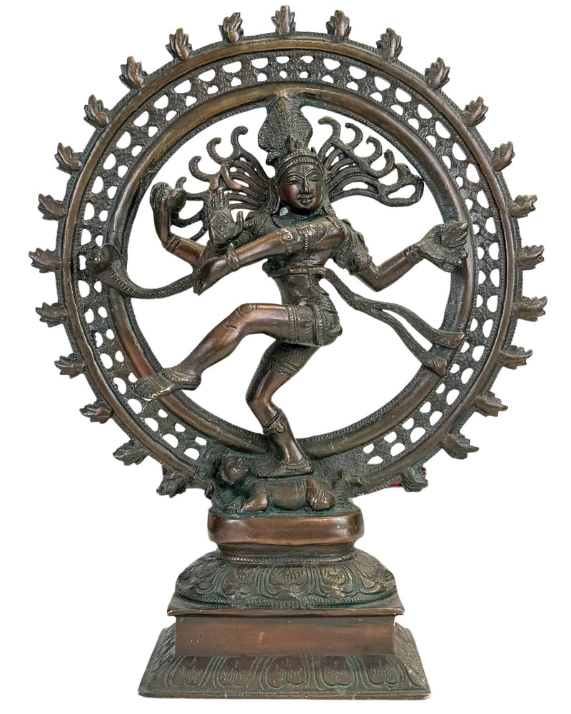 35 cm Antiek Bronzen Shiva Nataraja Beeld | 4 kg Loodzwaar Brons | India