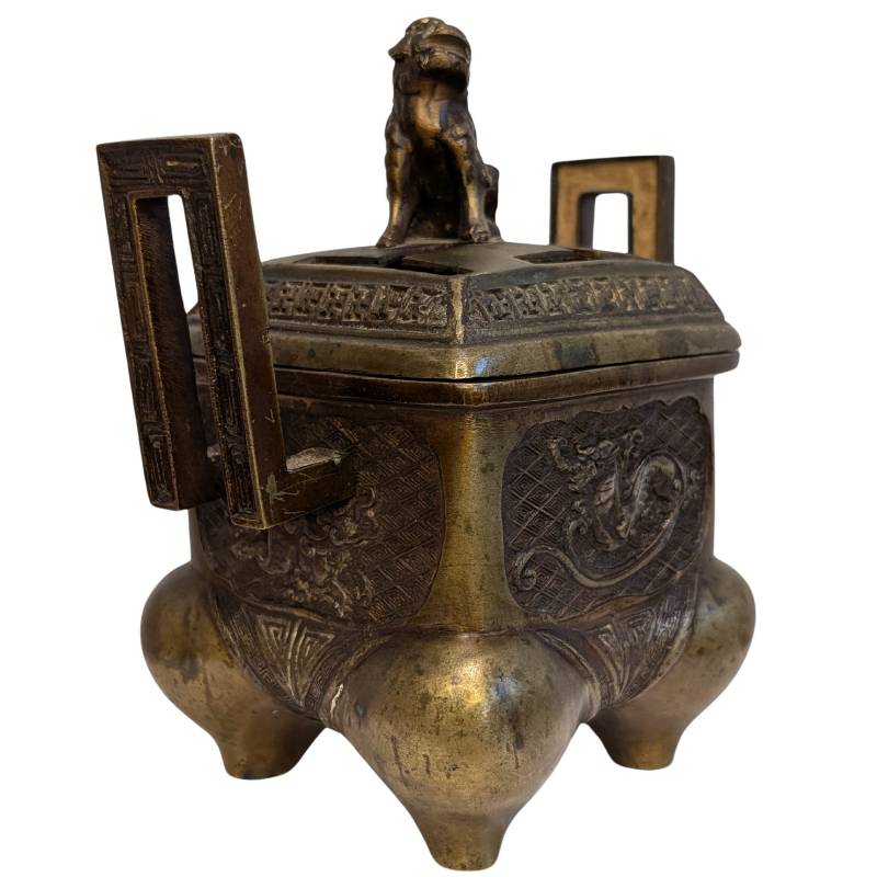 Antieke Chinese bronzen wierookbrander uit de 19e eeuw