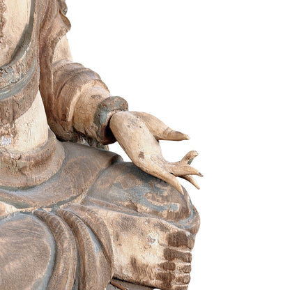 Antieke Chinese Guanyin, rechter driekwart aanzicht