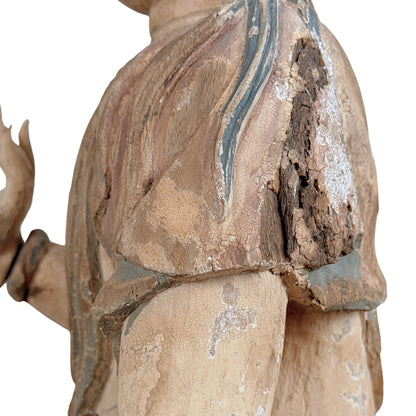 Antieke Chinese Guanyin, linker zijaanzicht