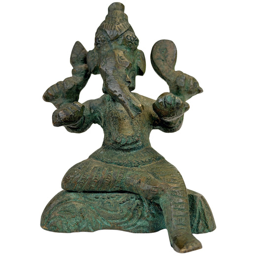 Antieke Indiase bronzen Ganesha in lalitasana, 18e–19e eeuw