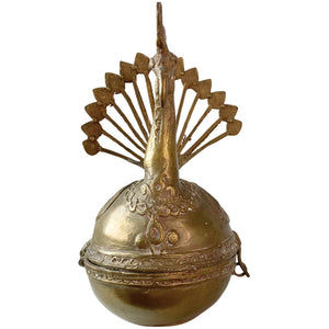 Antieke 19e-eeuwse Indiase Messing Pauw Pandan – Betelnootdoos – 1,6 kg
