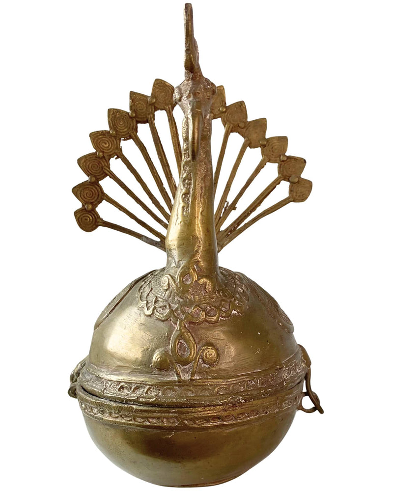 Antieke 19e-eeuwse Indiase Messing Pauw Pandan – Betelnootdoos – 1,6 kg