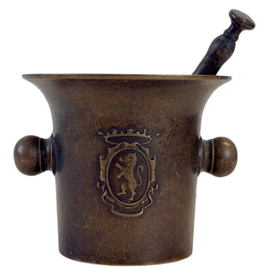 Antieke Italiaanse Bronzen Vijzel met Stamper – ca. 1880–1900