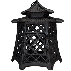 Antieke Japanse Pagode Lantaarn - Massief Gietijzer 3,8kg - 24cm Zen Tuin Decoratie - Traditionele Toro Lantaarn - Zware Kwaliteit