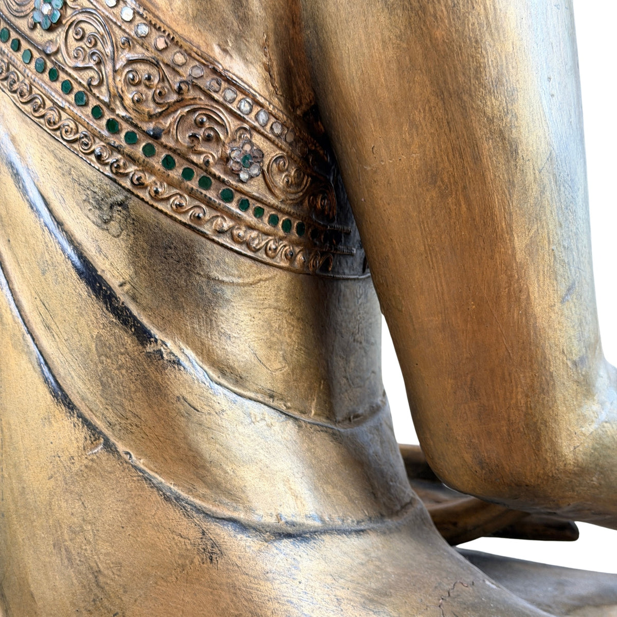 Detail van oude droogtescheur en slijtage aan de rug
