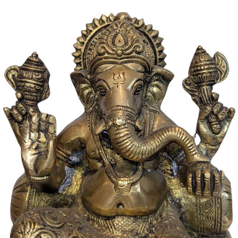 Compact en zwaar gegoten Ganesha uit Nepal, ca. 3 kg