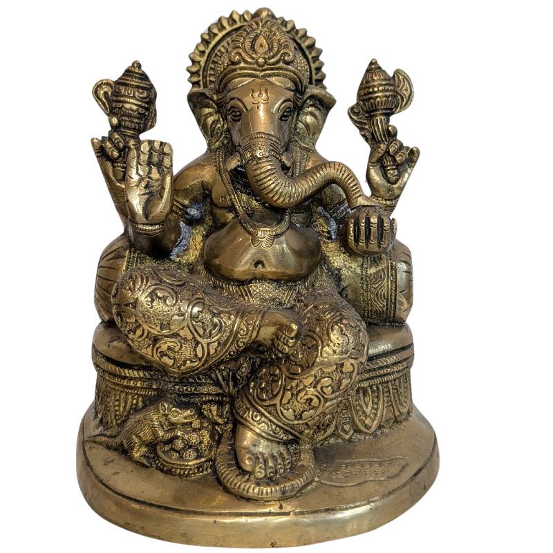 Antieke Nepalese Ganesha in oude koperlegering, 19e eeuw