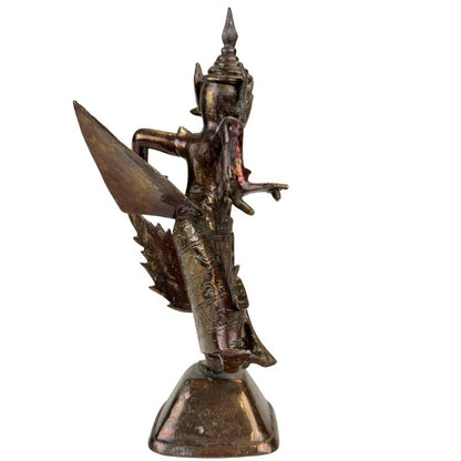 Antieke Thai Kinnara gegoten in zwaar koperrijk rood brons.