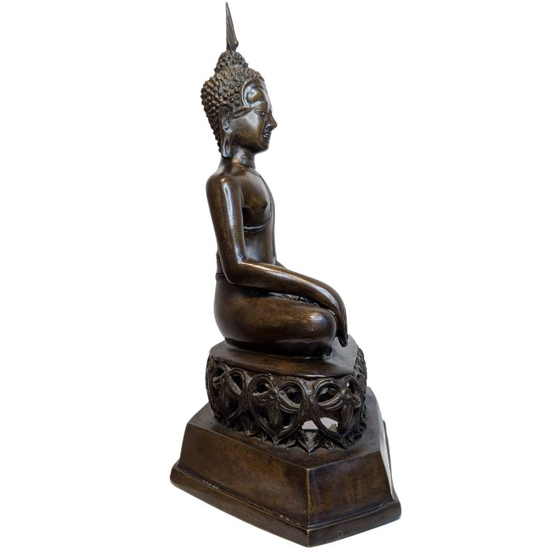 Antieke Thaise Boeddha van brons ca. 1880–1920 in bhumisparsha mudra